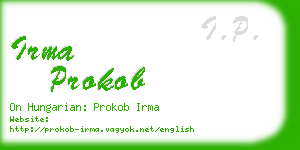 irma prokob business card